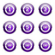 Warranty Guarantee Seal Violet Vector Button Icon Design Set N5