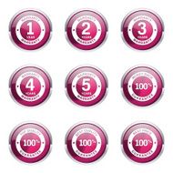 Warranty Guarantee Seal Pink Vector Button Icon Design Set N5