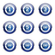 Warranty Guarantee Seal Blue Vector Button Icon Design Set N5