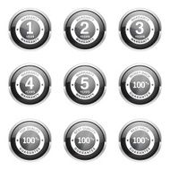 Warranty Guarantee Seal Black Vector Button Icon Design Set N5