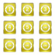 Warranty Guarantee Seal Square Vector Yellow Icon Design Set N5