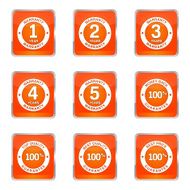 Warranty Guarantee Seal Square Vector Orange Icon Design Set N5