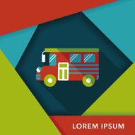 School Bus flat icon with long shadow eps10 N6