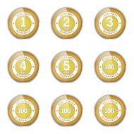 Warranty Guarantee Seal Yellow Vector Button Icon Design Set N5