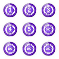 Warranty Guarantee Seal Violet Vector Button Icon Design Set N6