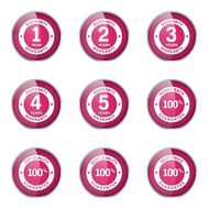 Warranty Guarantee Seal Pink Vector Button Icon Design Set N6