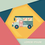 School Bus flat icon with long shadow eps10 N9