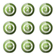 Warranty Guarantee Seal Green Vector Button Icon Design Set N6