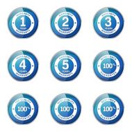 Warranty Guarantee Seal Blue Vector Button Icon Design Set N6