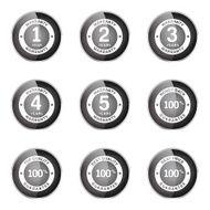 Warranty Guarantee Seal Black Vector Button Icon Design Set N6