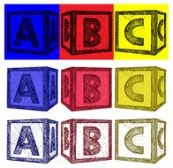 Alphabet cubes with A B C letters N2