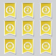 Warranty Guarantee Seal Label Vector Yellow Icon Design Set