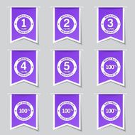 Warranty Guarantee Seal Label Vector Violet Icon Design Set