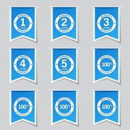 Warranty Guarantee Seal Square Vector Blue Icon Design Set N7