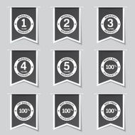 Warranty Guarantee Seal Label Vector Black Button Icon Design Set