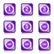 Warranty Guarantee Seal Square Vector Violet Icon Design Set N7