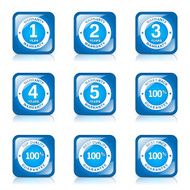 Warranty Guarantee Seal Square Vector Blue Icon Design Set N8