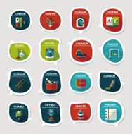 School bubble speech banner design flat background set eps10 N2