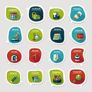 School bubble speech banner design flat background set eps10 N4