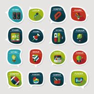 School bubble speech banner design flat background set eps10 N5