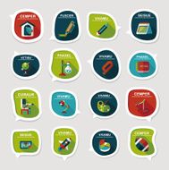 School bubble speech banner design flat background set eps10 N7