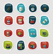 School bubble speech banner design flat background set eps10 N8