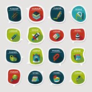 School bubble speech banner design flat background set eps10 N10