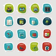 School bubble speech banner design flat background set eps10 N11