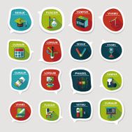 School bubble speech banner design flat background set eps10 N12