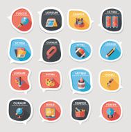 School bubble speech banner design flat background set eps10 N13