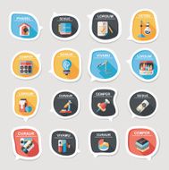 School bubble speech banner design flat background set eps10 N14
