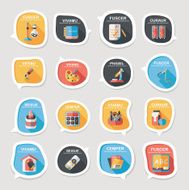 School bubble speech banner design flat background set eps10 N16