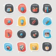 School bubble speech banner design flat background set eps10 N17