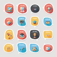 School bubble speech banner design flat background set eps10 N18