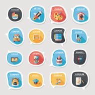 School bubble speech banner design flat background set eps10 N19