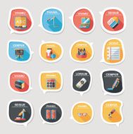 School bubble speech banner design flat background set eps10 N20