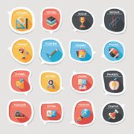 School bubble speech banner design flat background set eps10 N21