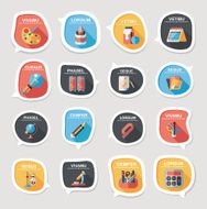 School bubble speech banner design flat background set eps10 N22