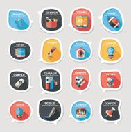 School bubble speech banner design flat background set eps10 N23
