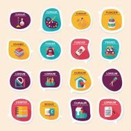 School bubble speech banner design flat background set eps10 N25