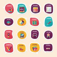 School bubble speech banner design flat background set eps10 N26