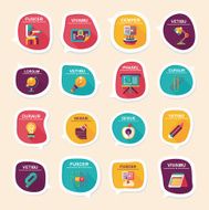 School bubble speech banner design flat background set eps10 N27