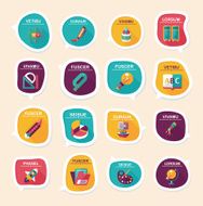School bubble speech banner design flat background set eps10 N28