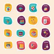 School bubble speech banner design flat background set eps10 N29