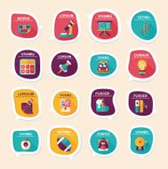 School bubble speech banner design flat background set eps10 N30