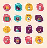 School bubble speech banner design flat background set eps10 N31