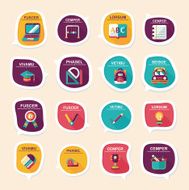 School bubble speech banner design flat background set eps10 N32