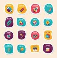 School bubble speech banner design flat background set eps10 N33