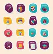 School bubble speech banner design flat background set eps10 N35