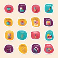 School bubble speech banner design flat background set eps10 N36